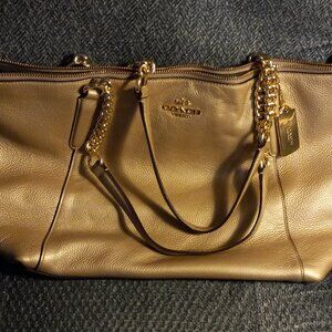 Elegant Large Genuine Leather Authentic Coach Bag